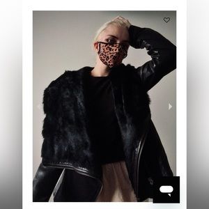 Helmut Lang Rabbit Fur and Lamb Leather Hooded Jacket.